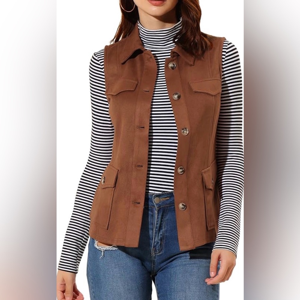 32 like suede material vest